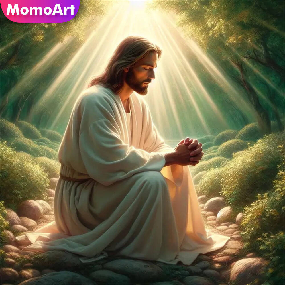 Embroidery Jesus - Momoart ours diamant mosaïque Animal rond