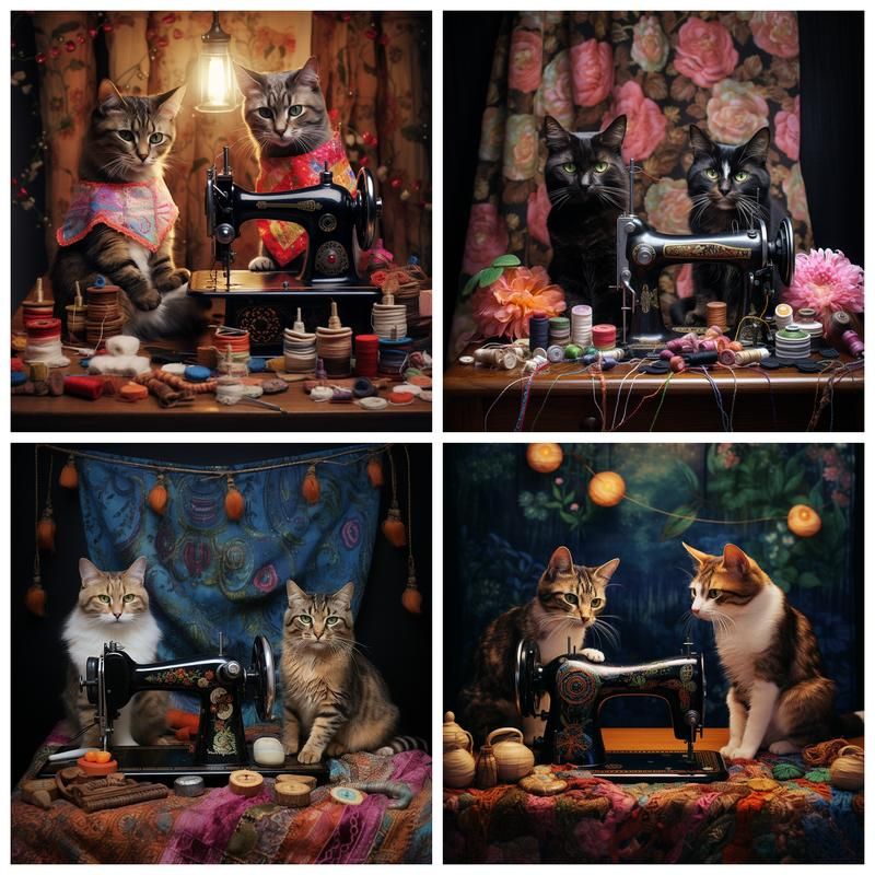 Embroidery Bali - CHENISTcocktail 5D Diamond Painting Chats and