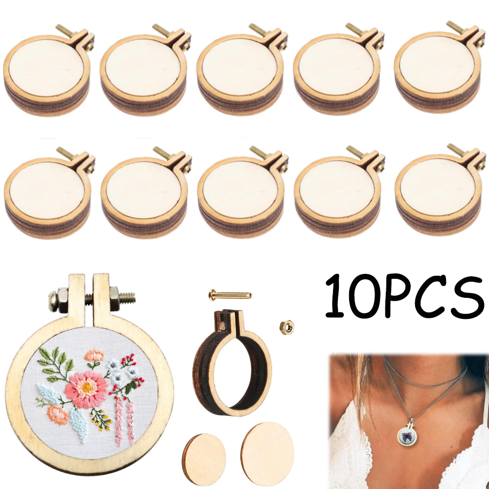 Embroidery Zone - Mini cerceau de broderie en bois,