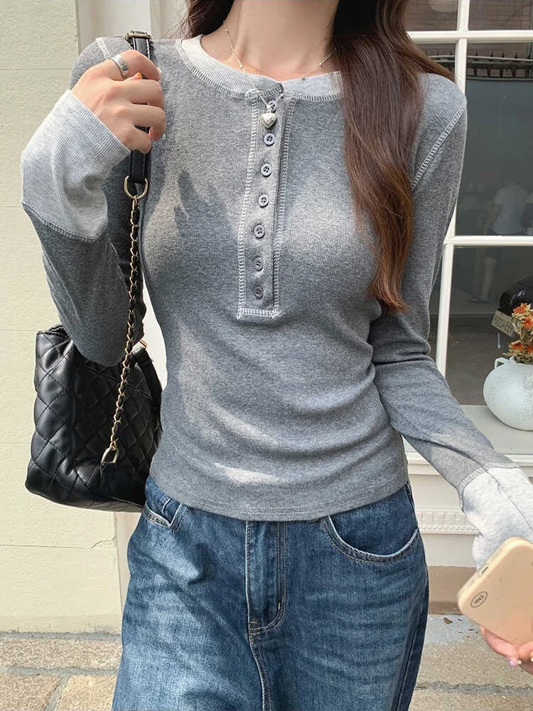 Embroidery Origin - T-shirt patchwork Y2K 2025, haut grunge
