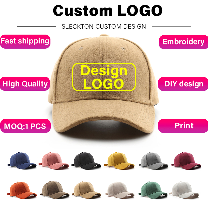 Embroidery Design Logo - SLECKBOU- Casquette de Baseball en Daim