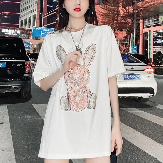 Embroidery Origin - T-shirt décontracté d'été pour femme :