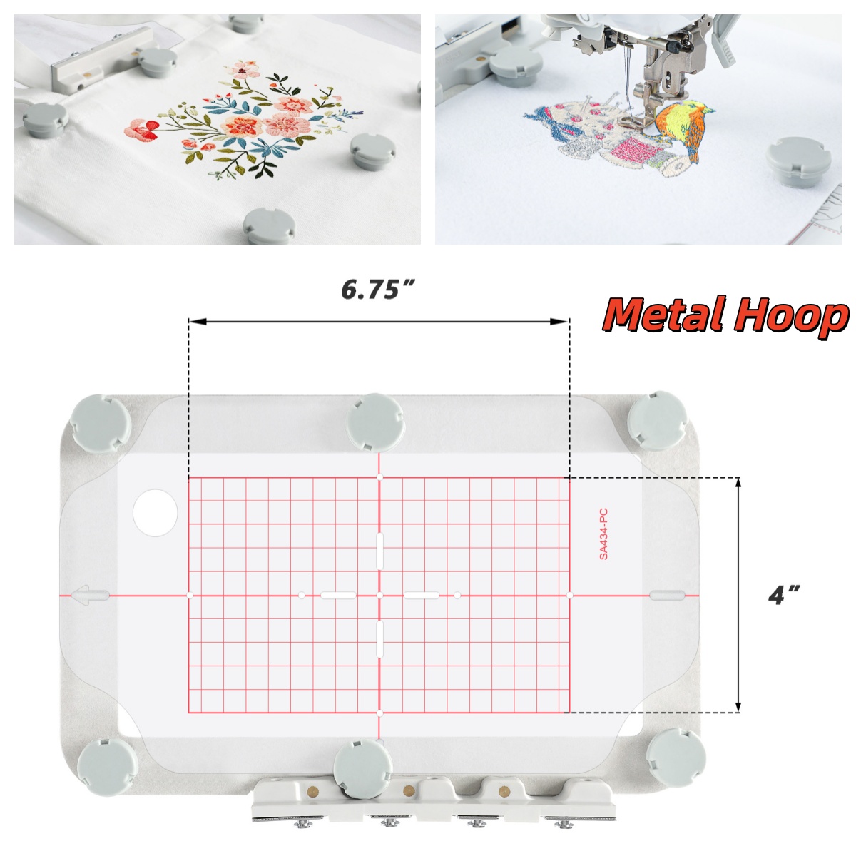 Embroidery Zone - Cerceau à broder magnétique en métal