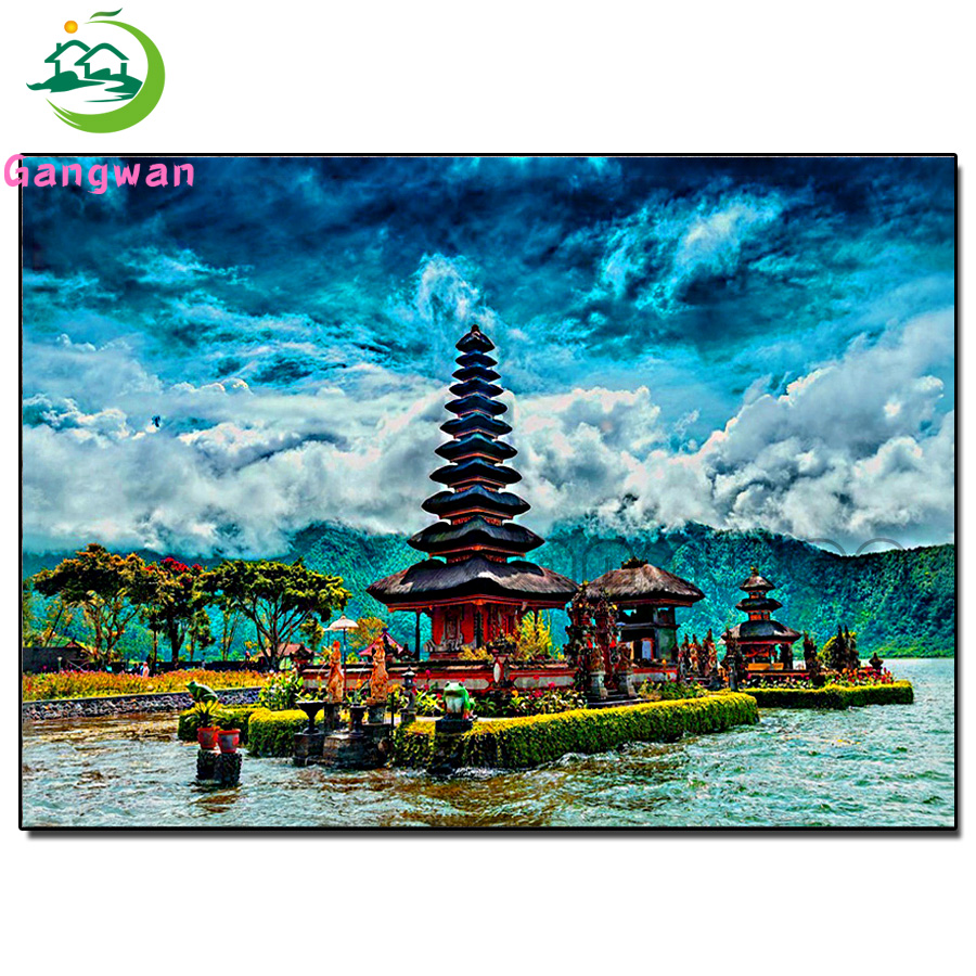 Embroidery Bali - Peinture diamant bâtiment scénique, mosaïque du