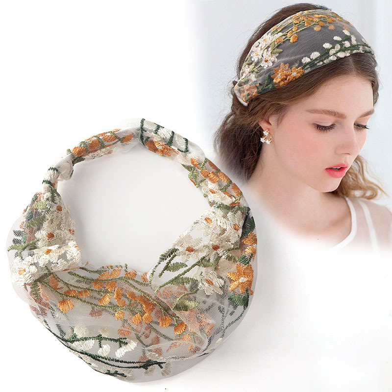 Embroidery Knot - Bandeaux élastiques ethniques pour femmes, bandeau
