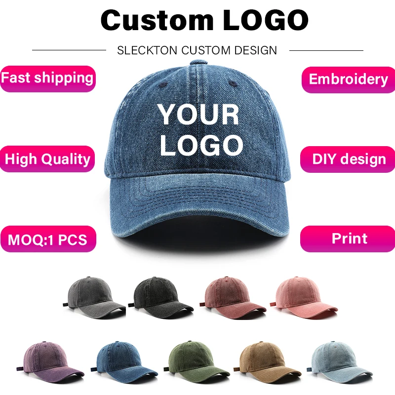 Embroidery Design Logo - SLECKBOU- Casquette de Baseball avec Logo