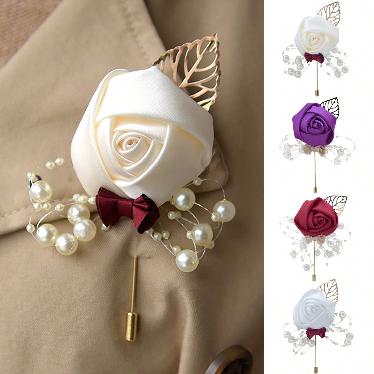 Embroidery Knot - 1 pièce Boutonnière de mariage pour