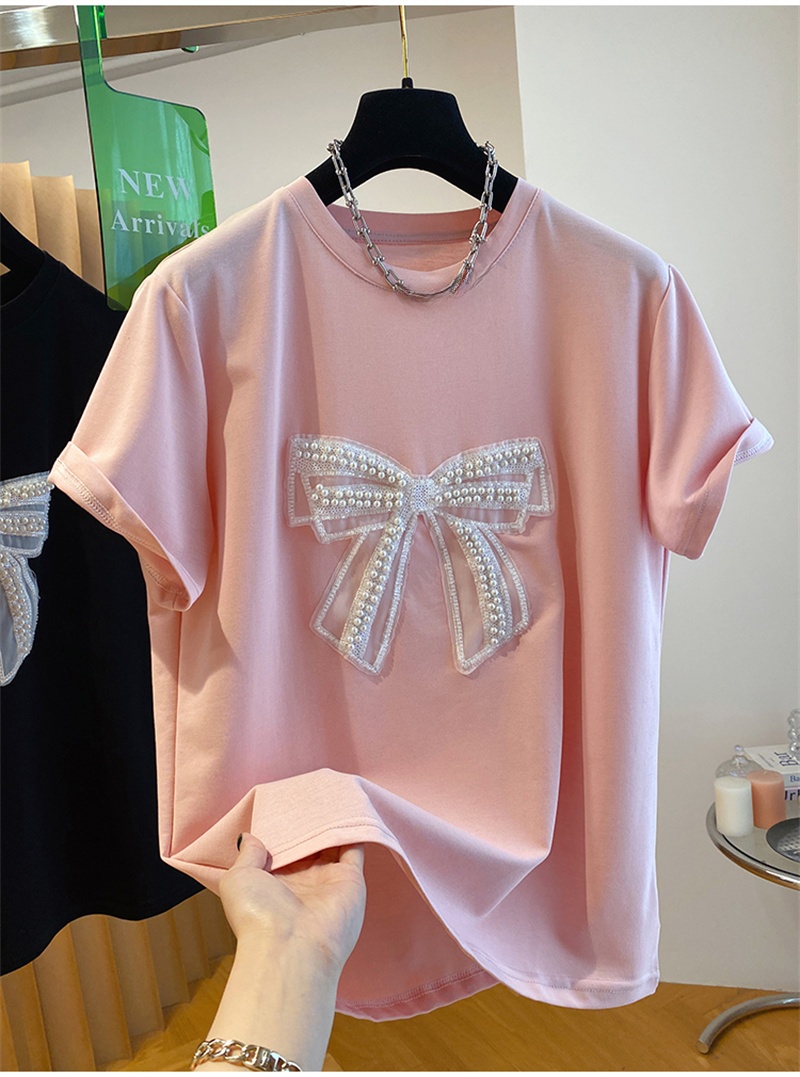 Embroidery Knot - T-shirt à manches courtes pour femme,