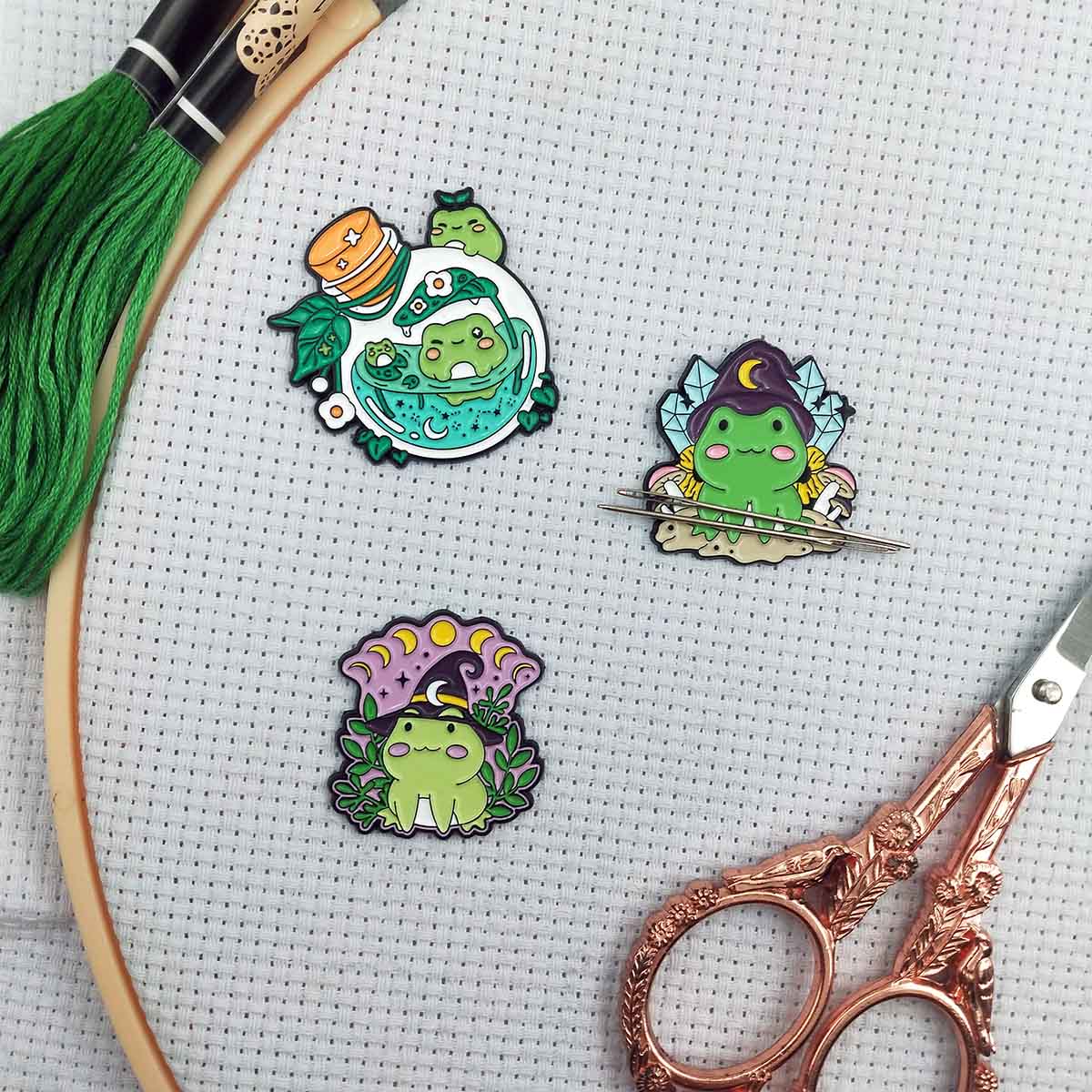 Needle Minder Magnet - Aiguilleur magnétique grenouille, adorable porte-aiguilles animal