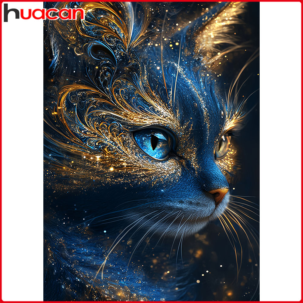 Embroidery Design Logo - Huacan nouveautés 2025 diamant peinture chat