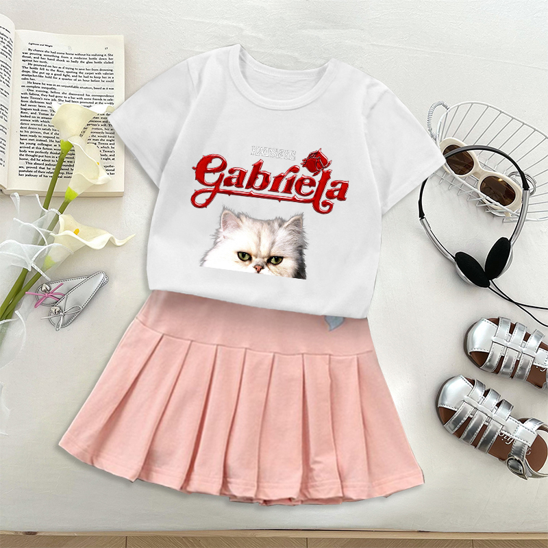 Mode K POP K-KATSEYE T-shirt j - Embroidery Skirt avis et prix