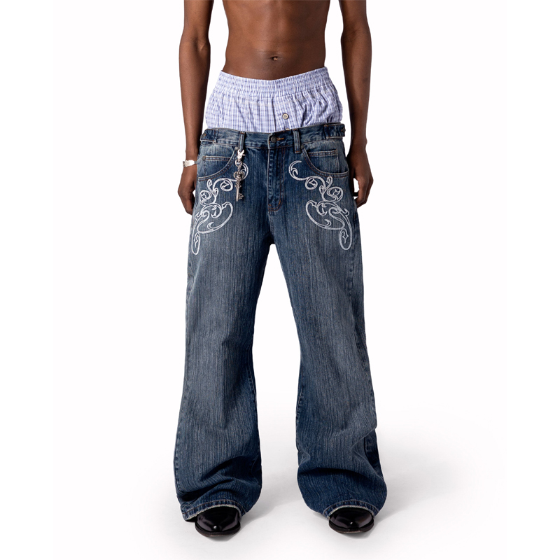 Jean Bootcut Y2K Bleu Délavé V - Embroidery On Jeans avis et prix