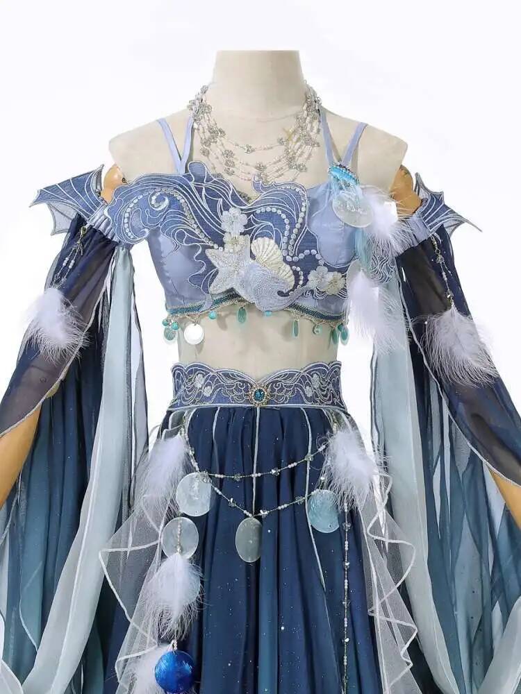 Robe bleue exotique à broderie - Embroidery Skirt avis et prix
