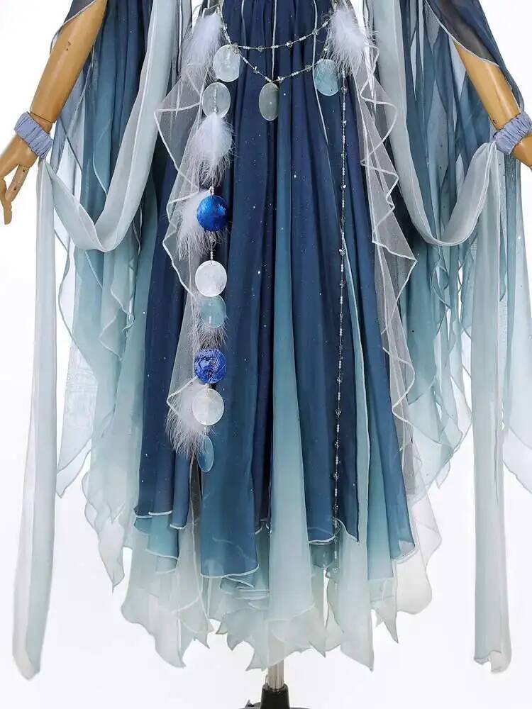 Robe bleue exotique à broderie - Embroidery Skirt avis et prix