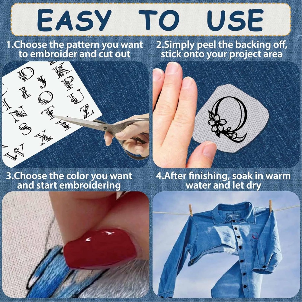 Lettre A-Z Soluble Dans L'eau  - Printed Embroidery Kit avis et prix