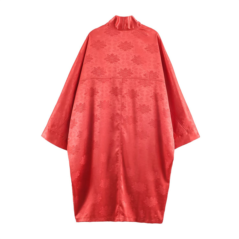 Kimono en satin jacquard flora - Embroidery Origin avis et prix