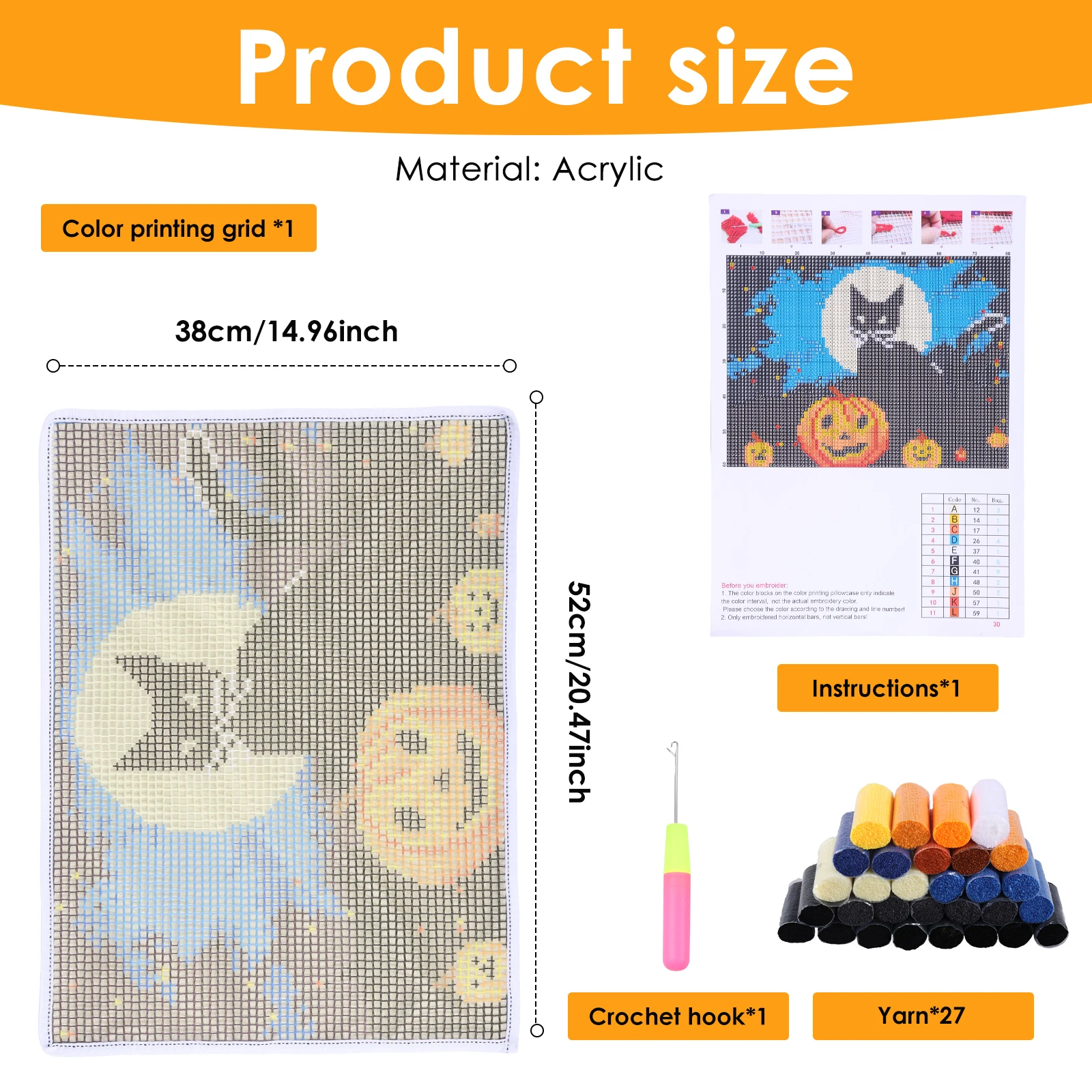 Kits de crochet à loquet DIY,  - Printed Embroidery Kit avis et prix