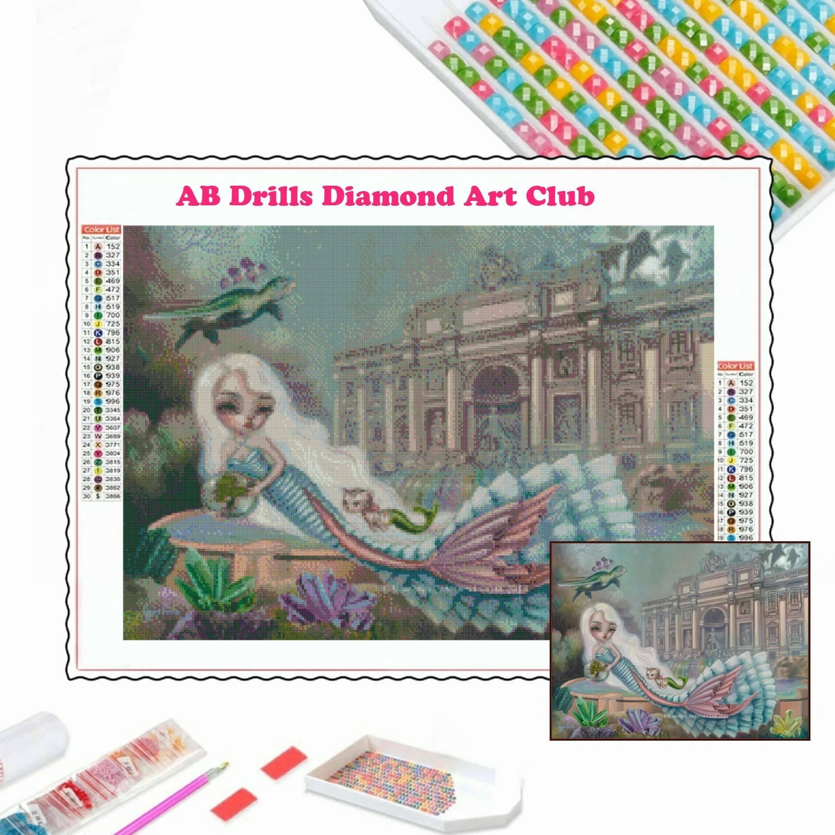 Big Eye Girl AB Drill Diamond  - Embroidery Bali avis et prix