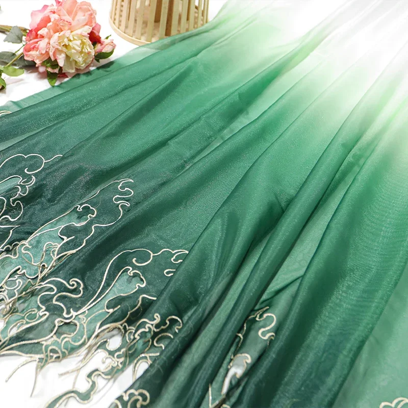Tissu à dégradé de feuilles de - Embroidery Skirt avis et prix