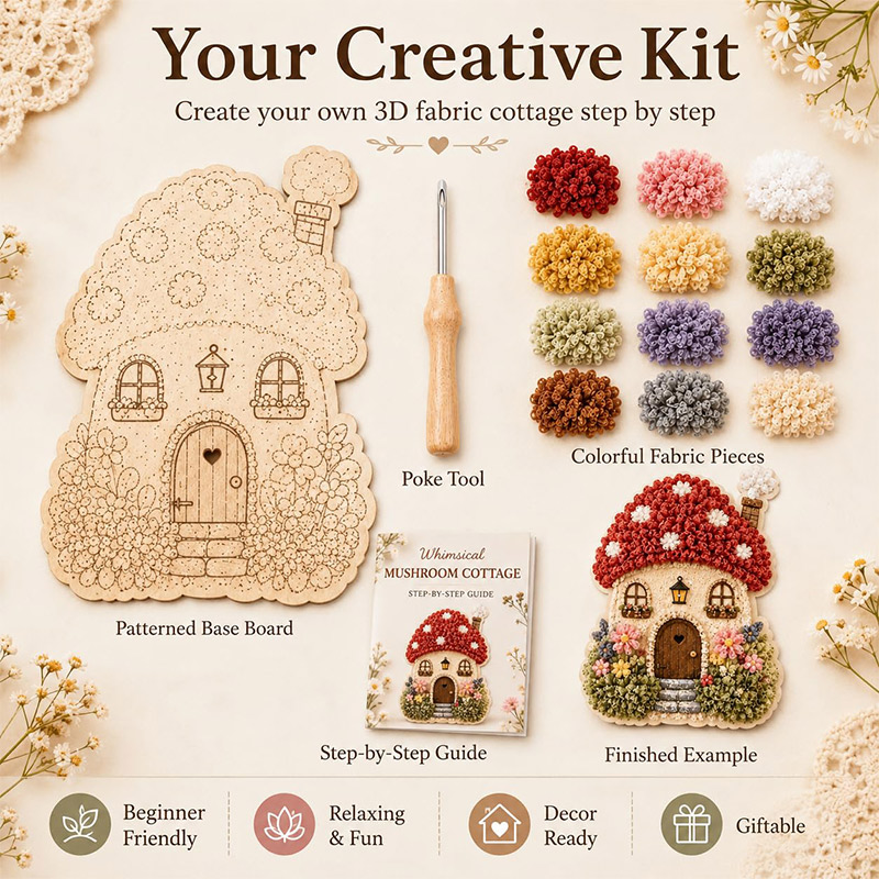 Kit DIY Poke Art Maison Champi - Embroidery Origin avis et prix