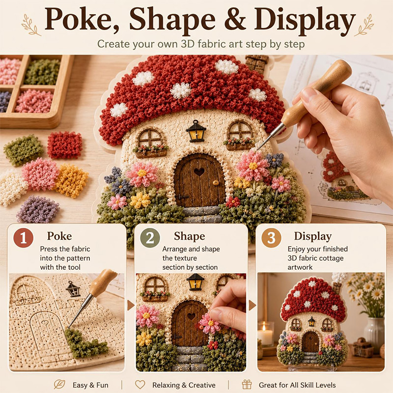 Kit DIY Poke Art Maison Champi - Embroidery Origin avis et prix