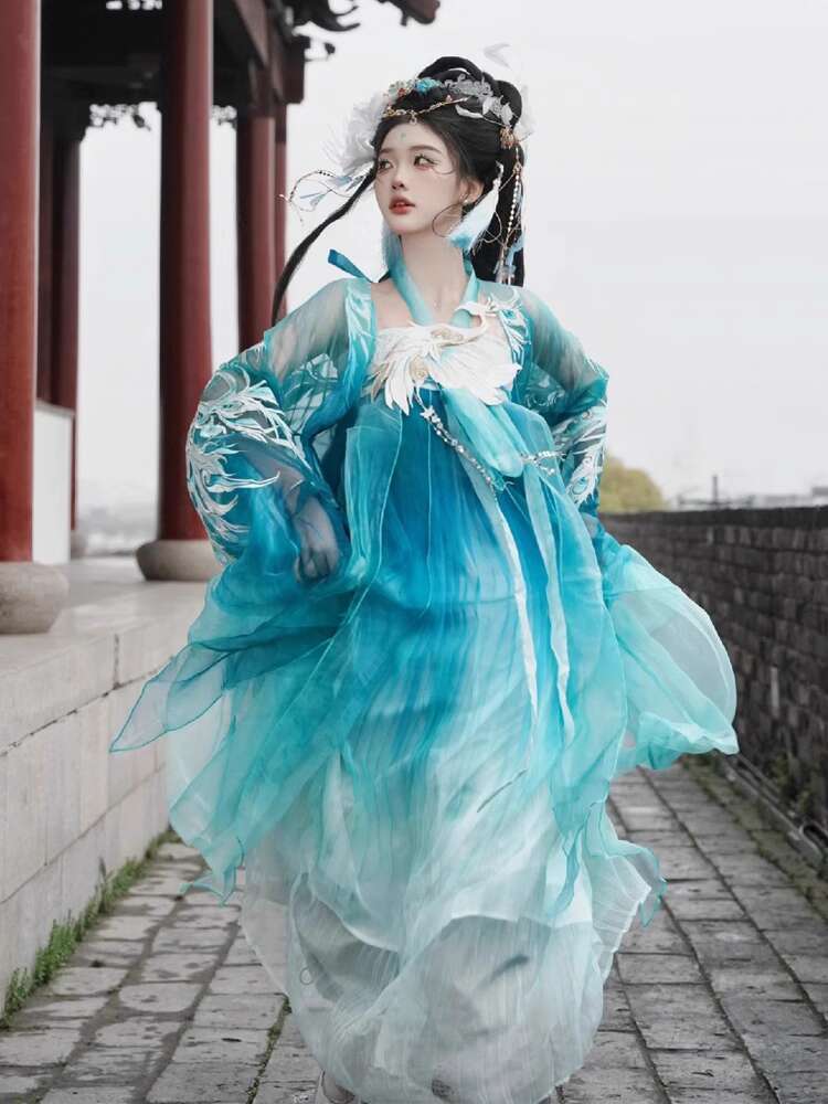 Nouveau paon Hanfu femmes mode - Embroidery Skirt avis et prix