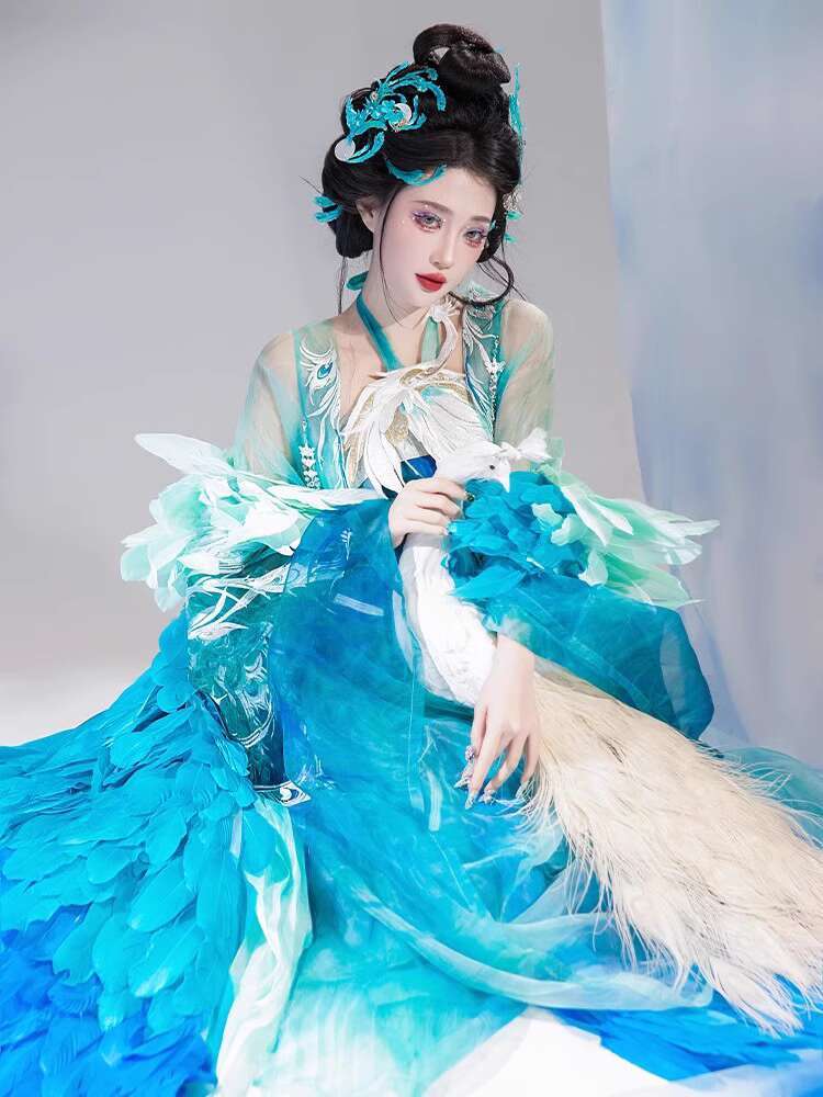 Nouveau paon Hanfu femmes mode - Embroidery Skirt avis et prix