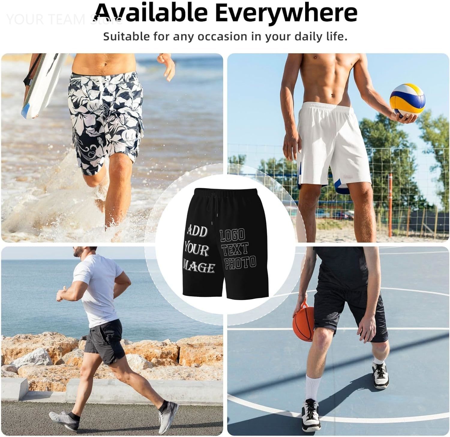 Shorts personnalisés pour homm - Embroidery Design Logo avis et prix